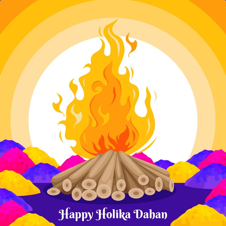 Vector Gratis flat holika dahan illustration