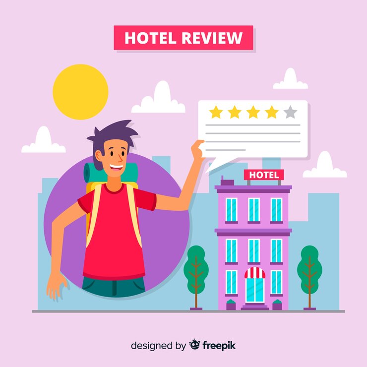 Vector Gratis flat hotel review background 