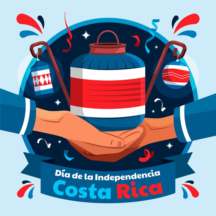 Vector Gratis flat illustration for costa rica independence day celebration