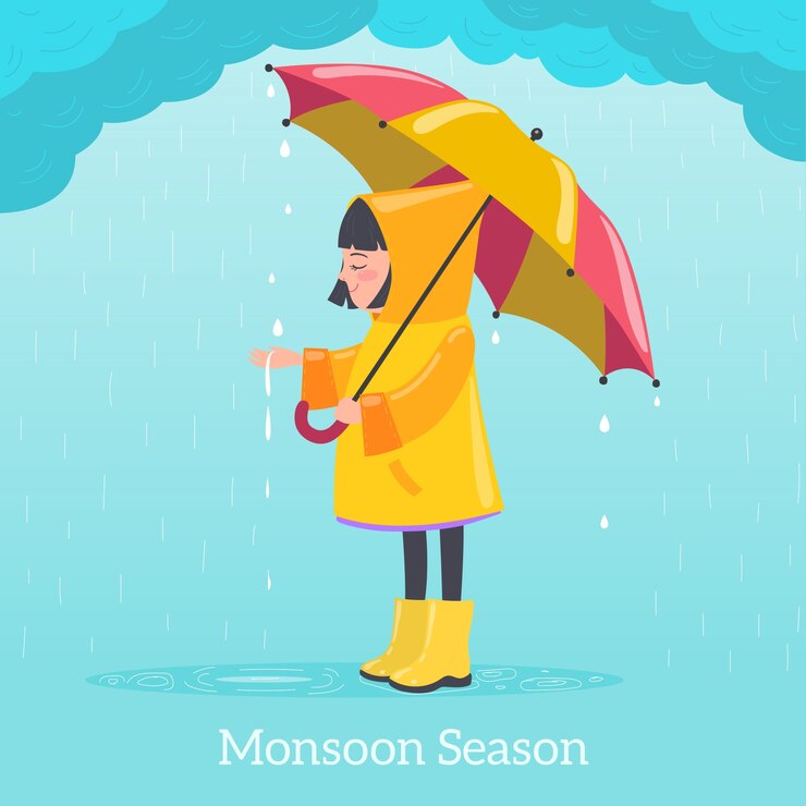 Vector Gratis flat illustration for monsoon season