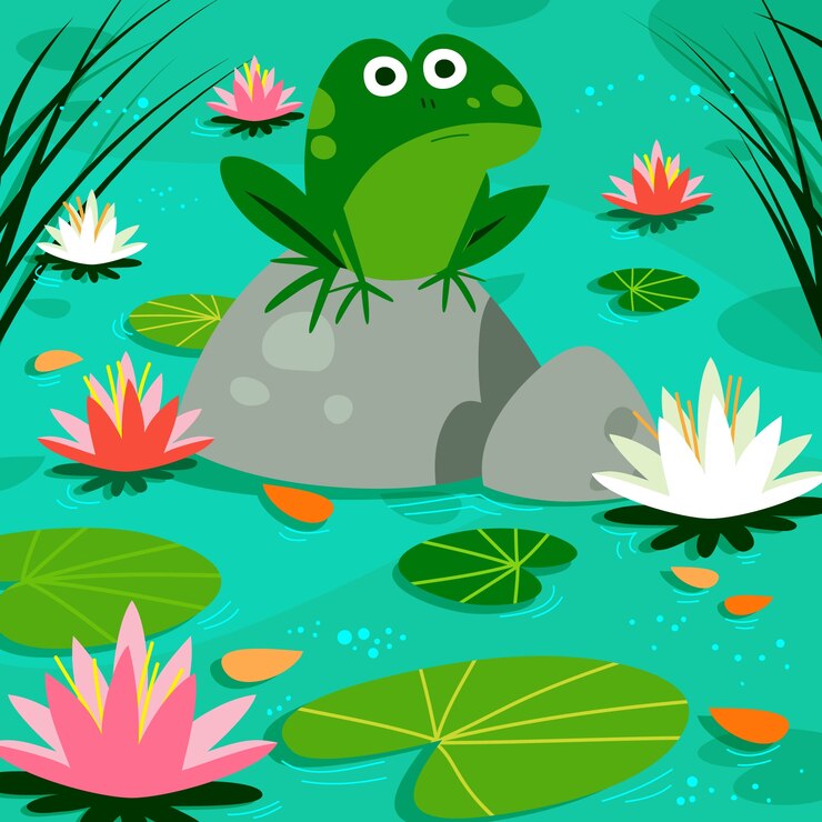 Vector Gratis flat illustration for world wetlands day with flora and fauna