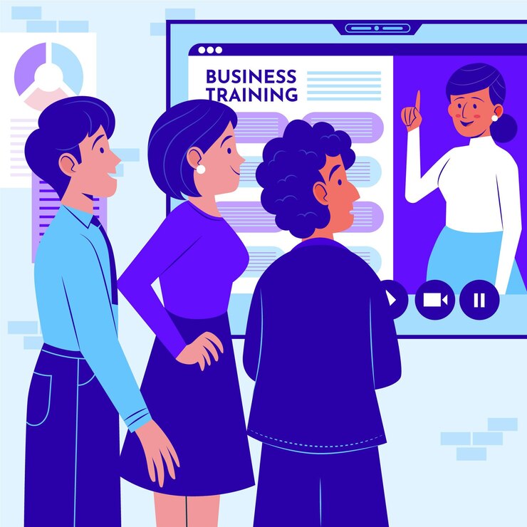 Vector Gratis flat illustration people on business training