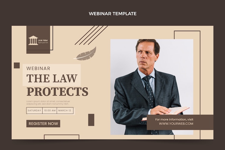 Vector Gratis flat law firm webinar template