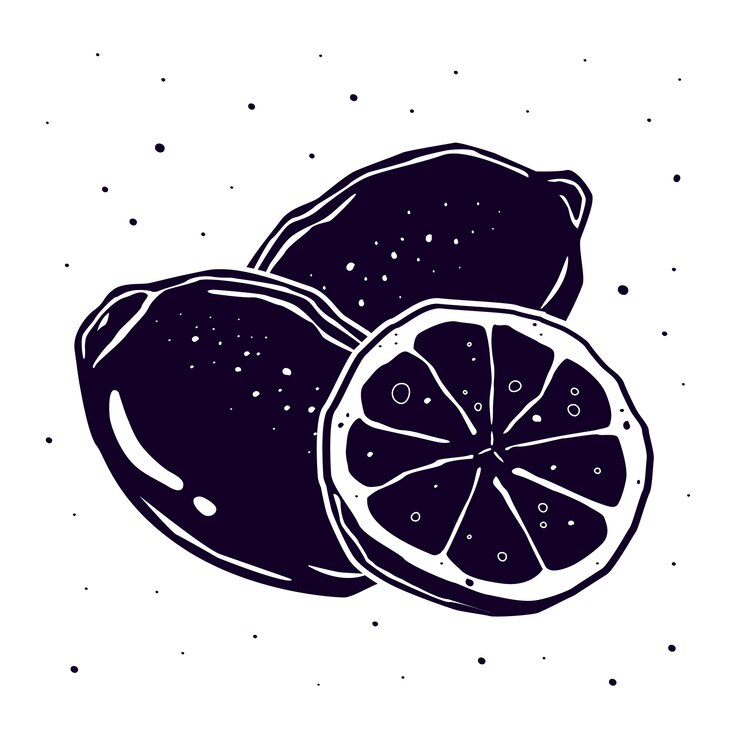 Vector Gratis flat lemon silhouette illustration
