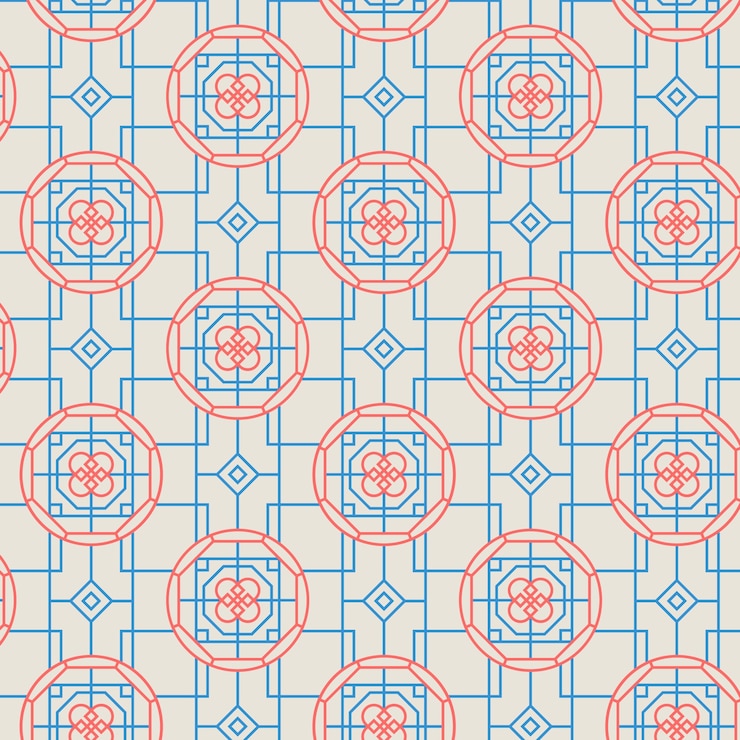 Vector Gratis flat lineal korean pattern