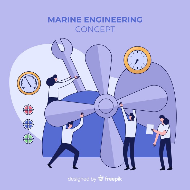 Vector Gratis flat marine engineering background