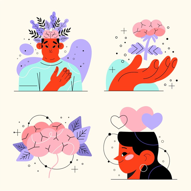 Vector Gratis flat mental health collection illustration