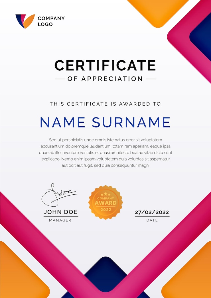 Vector Gratis flat modern certificate of appreciation