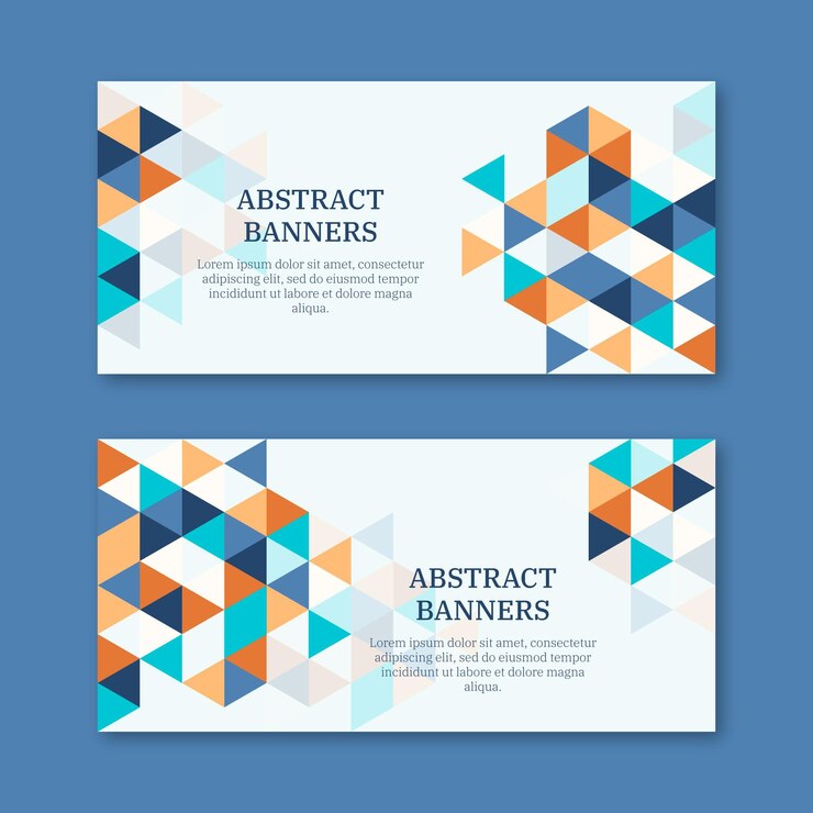 Vector Gratis flat mosaic banners template