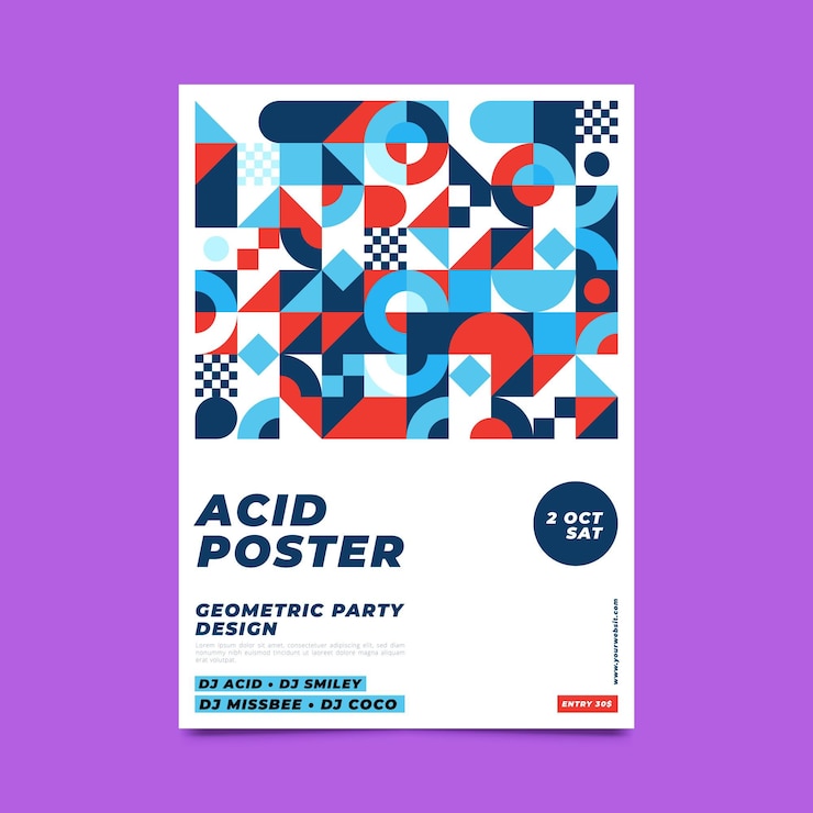 Vector Gratis flat mosaic invitation template