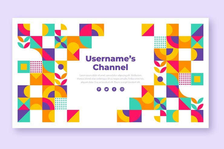 Vector Gratis flat mosaic youtube channel art