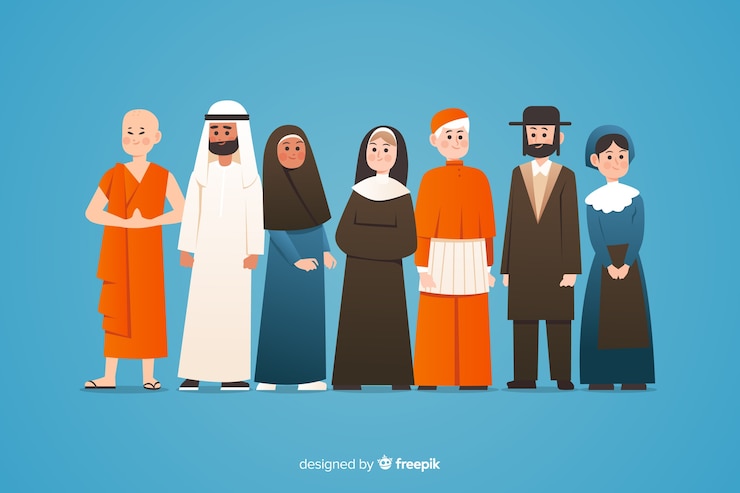 Vector Gratis flat multiracial group of people