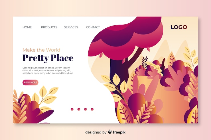 Vector Gratis flat nature landing page template