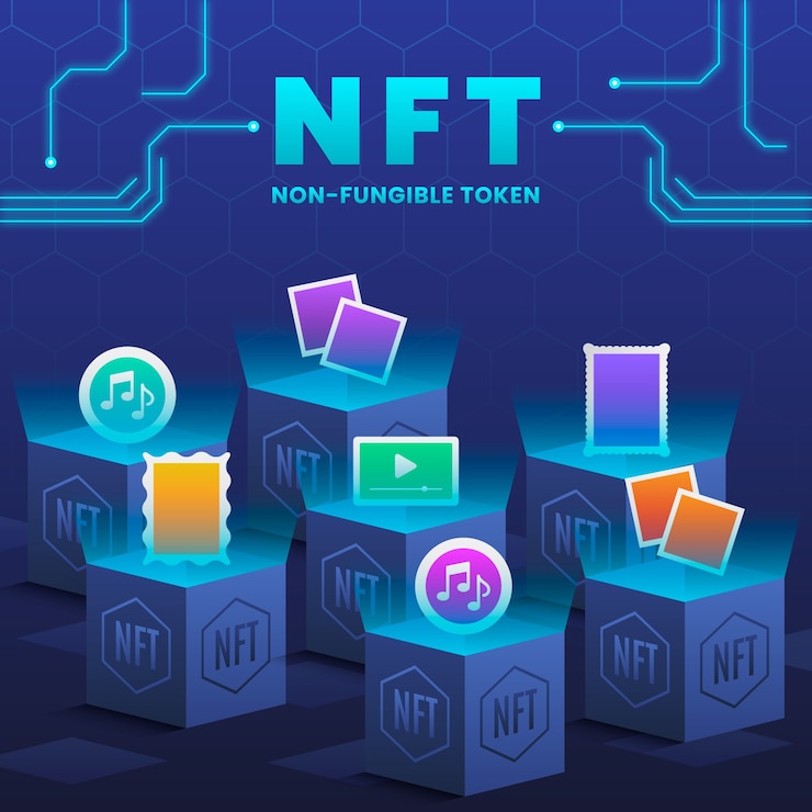 Vector Gratis flat nft concept