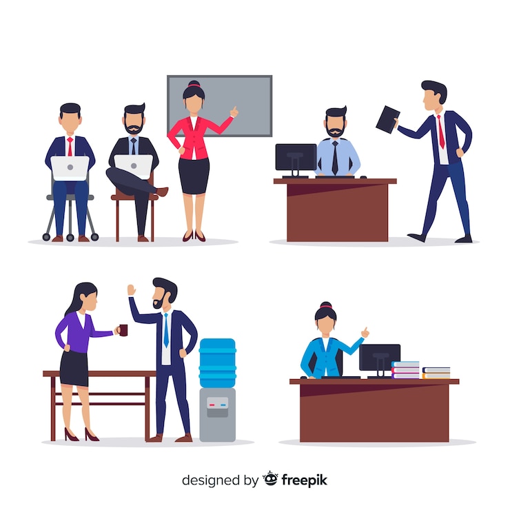Vector Gratis flat people at the office collection