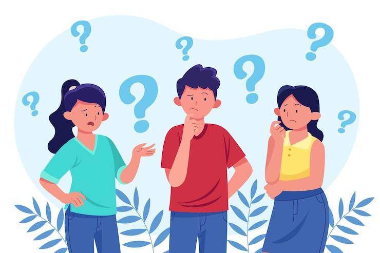 Vector Gratis flat people group asking questions