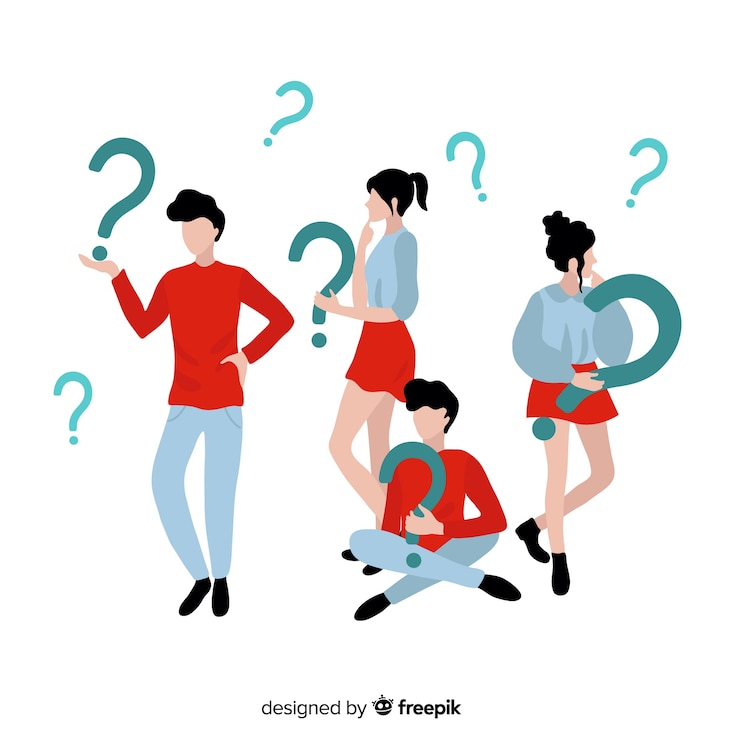 Vector Gratis flat people holding question marks