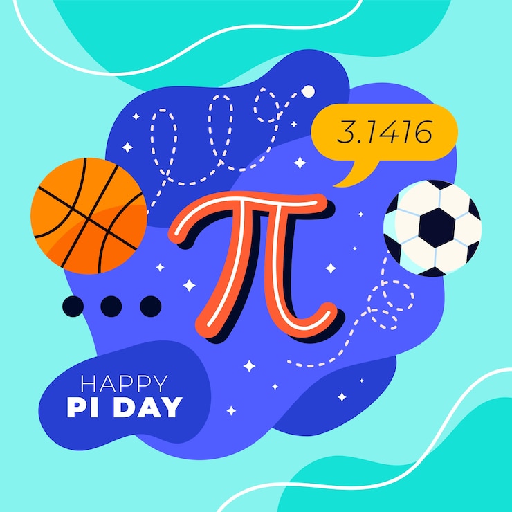Vector Gratis flat pi day illustration