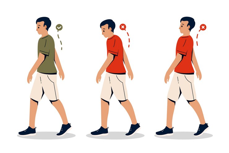 Vector Gratis flat posture correction graphics
