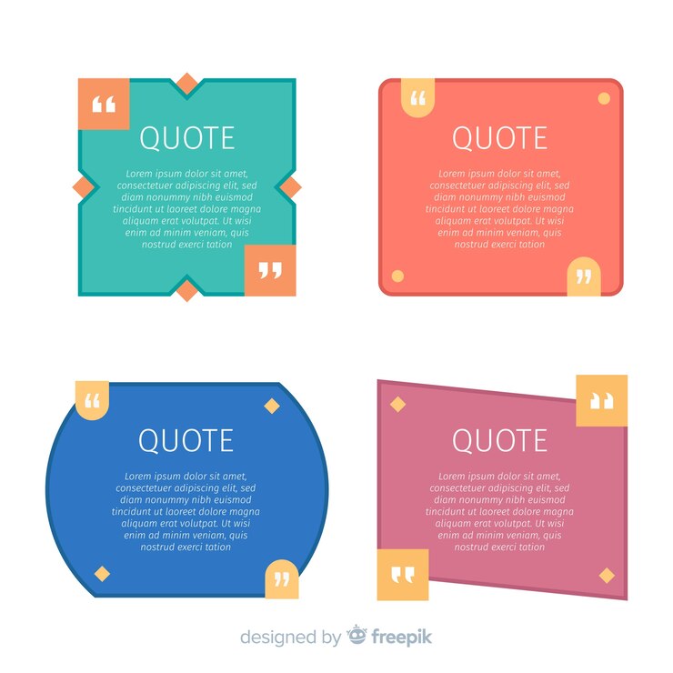 Vector Gratis flat quote template collection