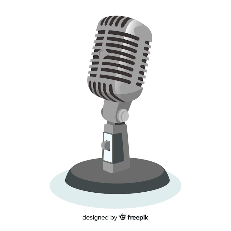 Vector Gratis flat realistic microphone background