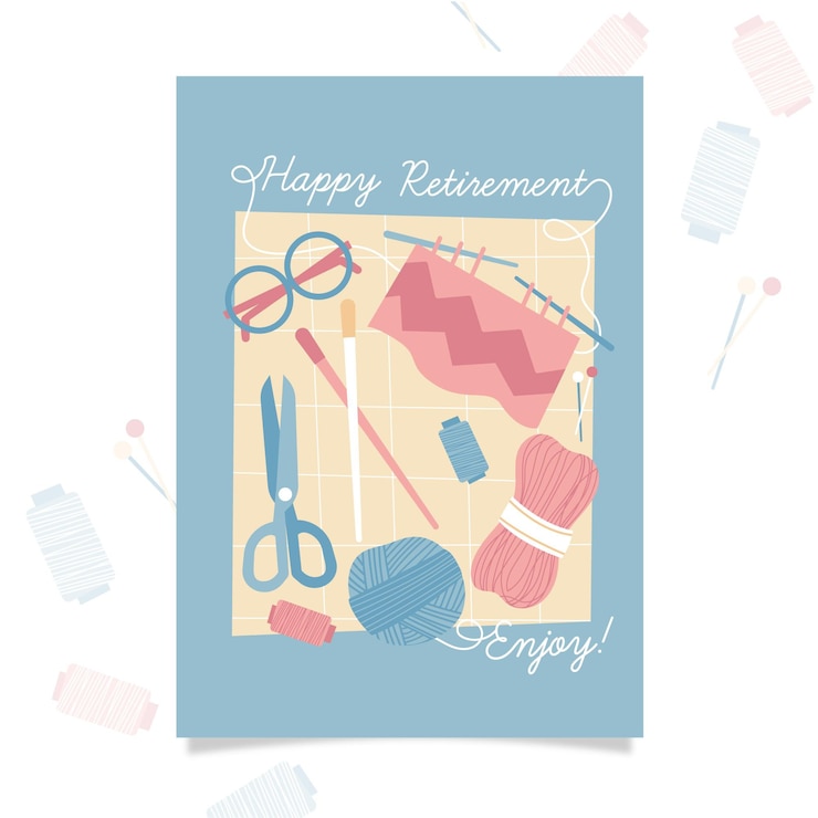 Vector Gratis flat retirement greeting card