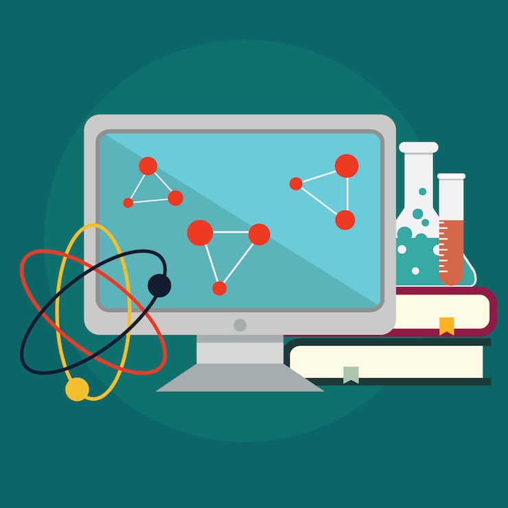 Vector Gratis flat science elements