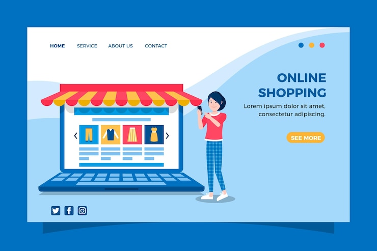 Vector Gratis flat shopping online landing page