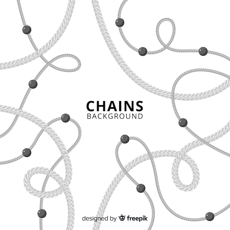 Vector Gratis flat silver chains background