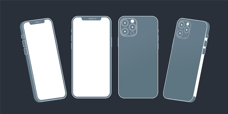 Vector Gratis flat smartphone in different perspectives