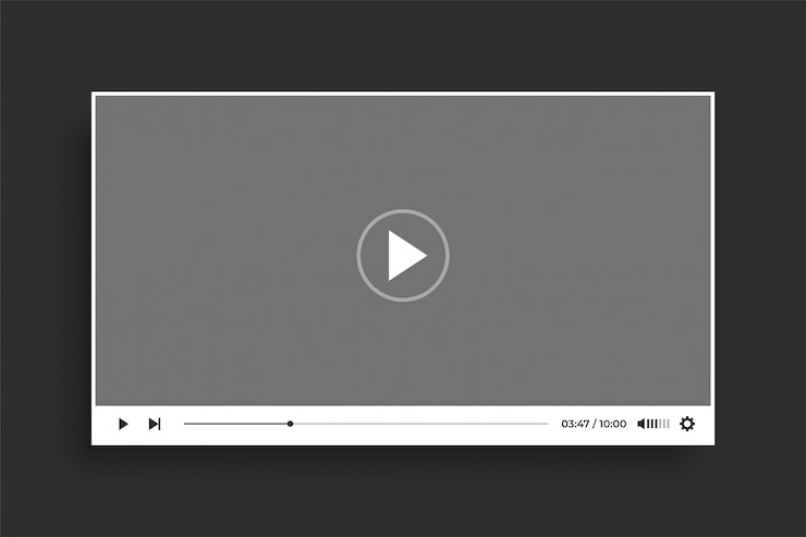 Vector Gratis flat style white video player modern template design
