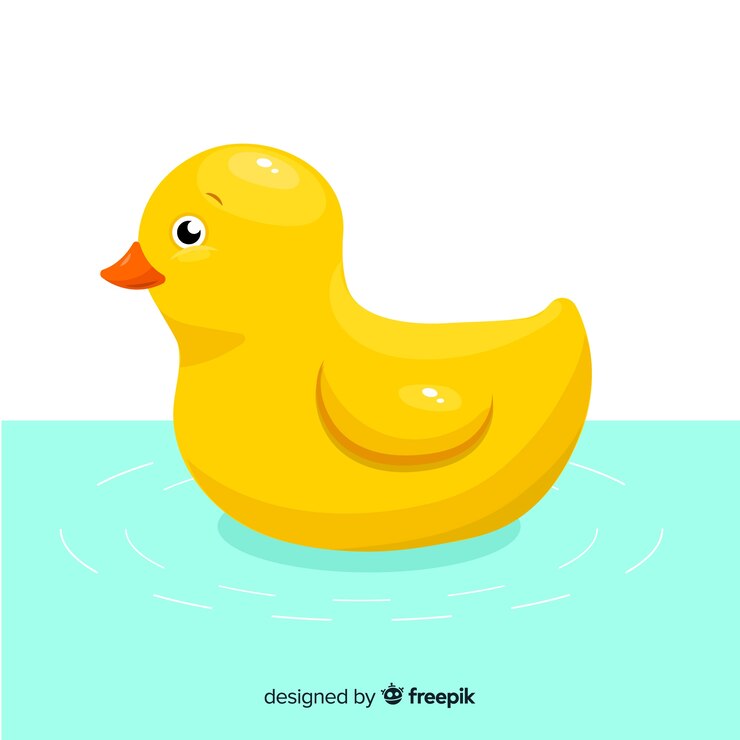 Vector Gratis flat style yellow rubber duck