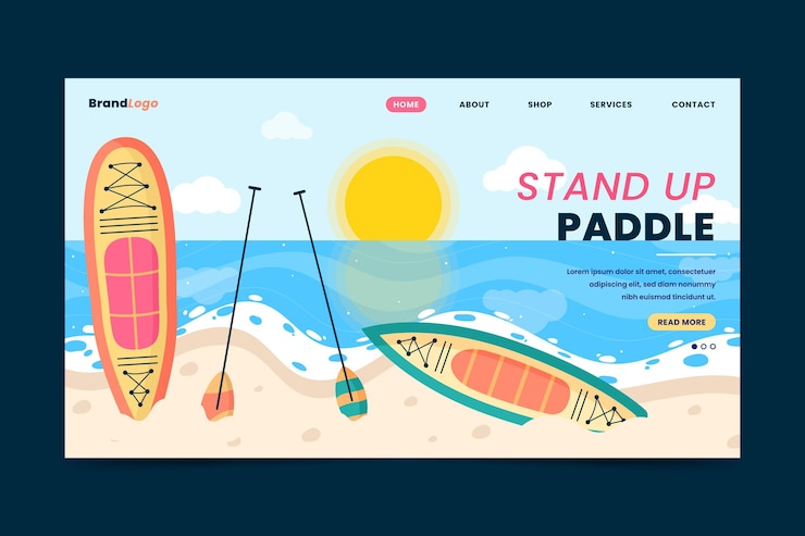Vector Gratis flat sup landing page template