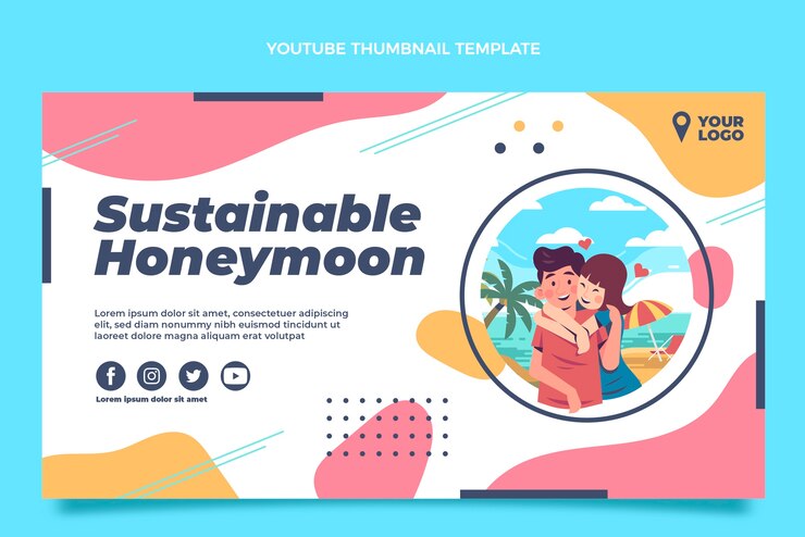 Vector Gratis flat sustainable honeymoon youtube thumbnail