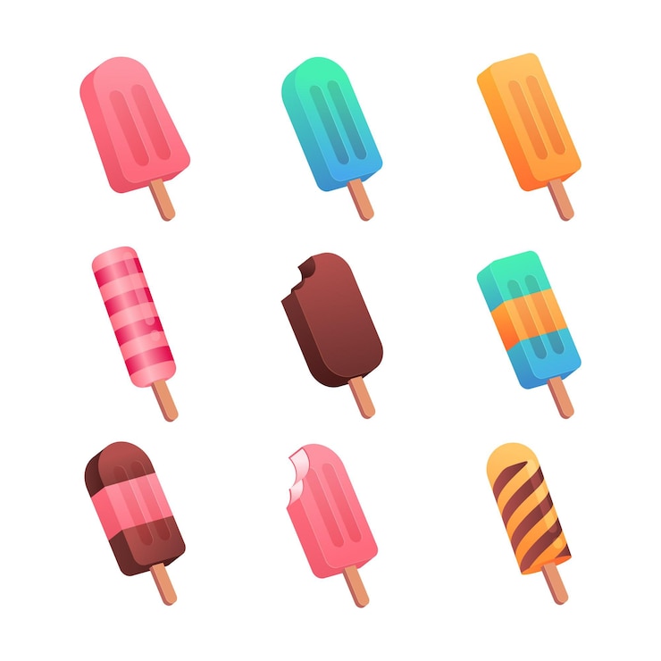 Vector Gratis flat tasty ice cream collection
