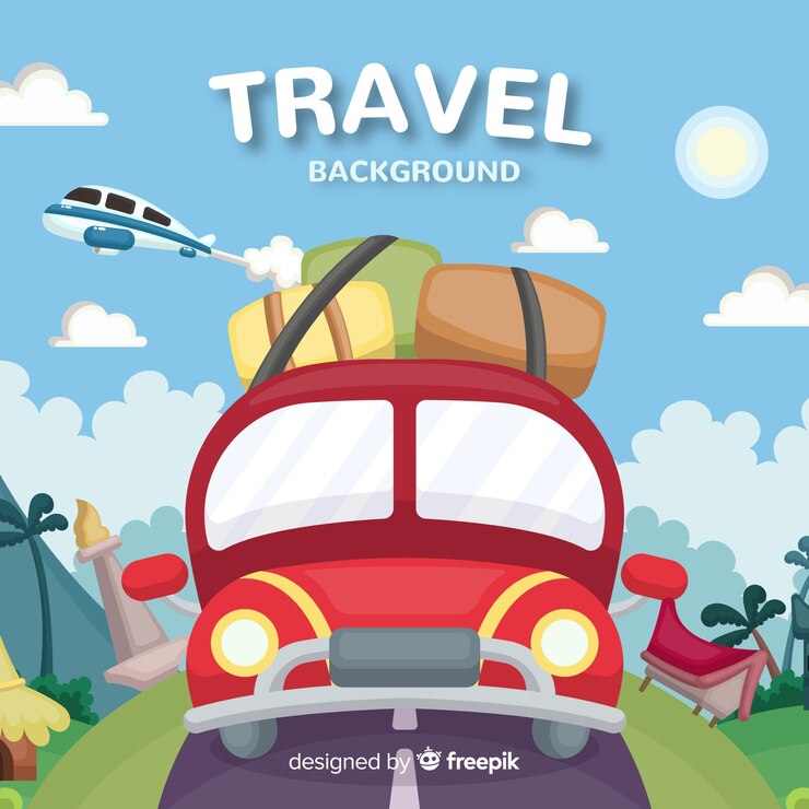 Vector Gratis flat travel background