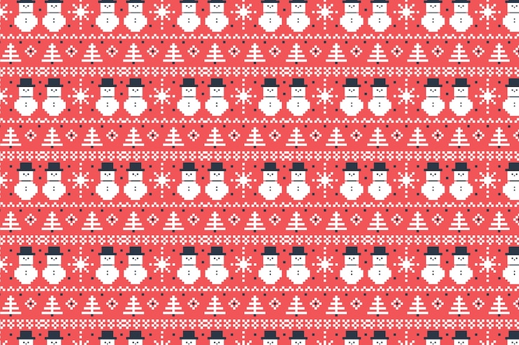 Vector Gratis flat ugly sweater pattern design for christmas season