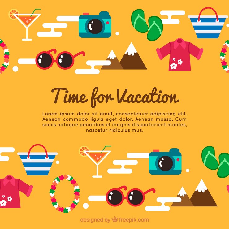 Vector Gratis flat vacation elements background