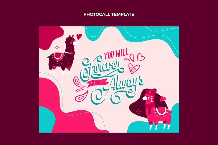 Vector Gratis flat valentine's day photocall template