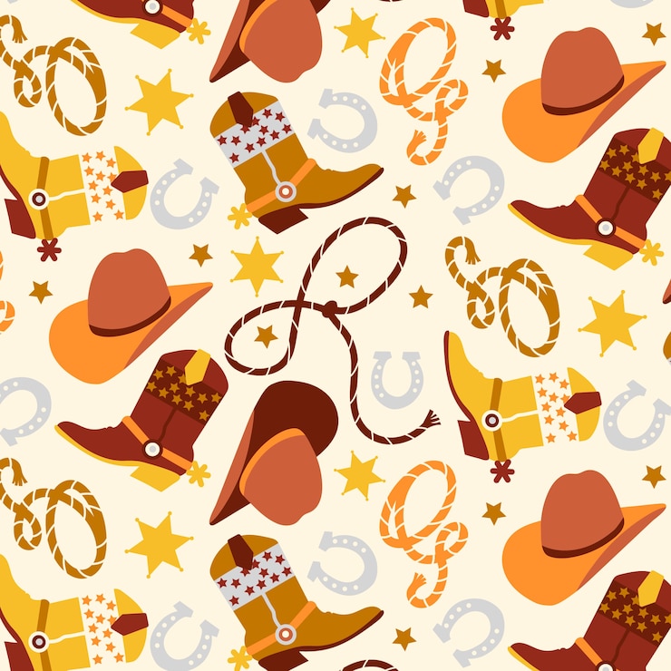 Vector Gratis flat western pattern design