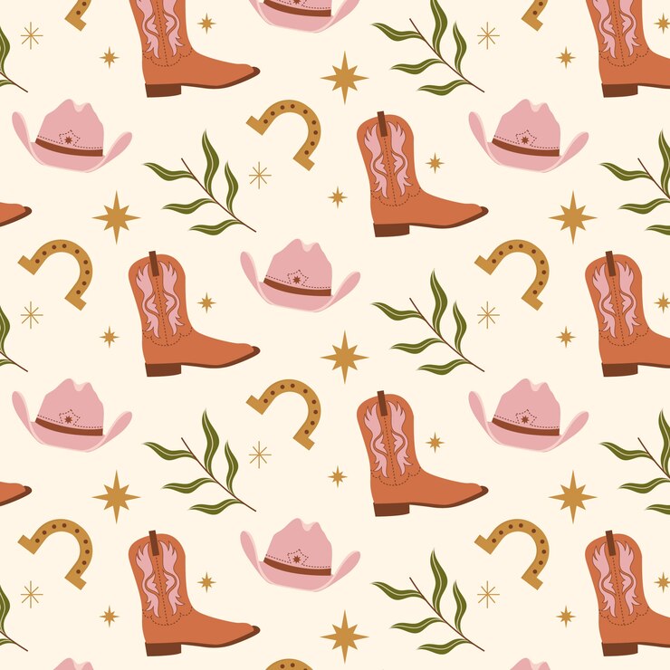 Vector Gratis flat western pattern
