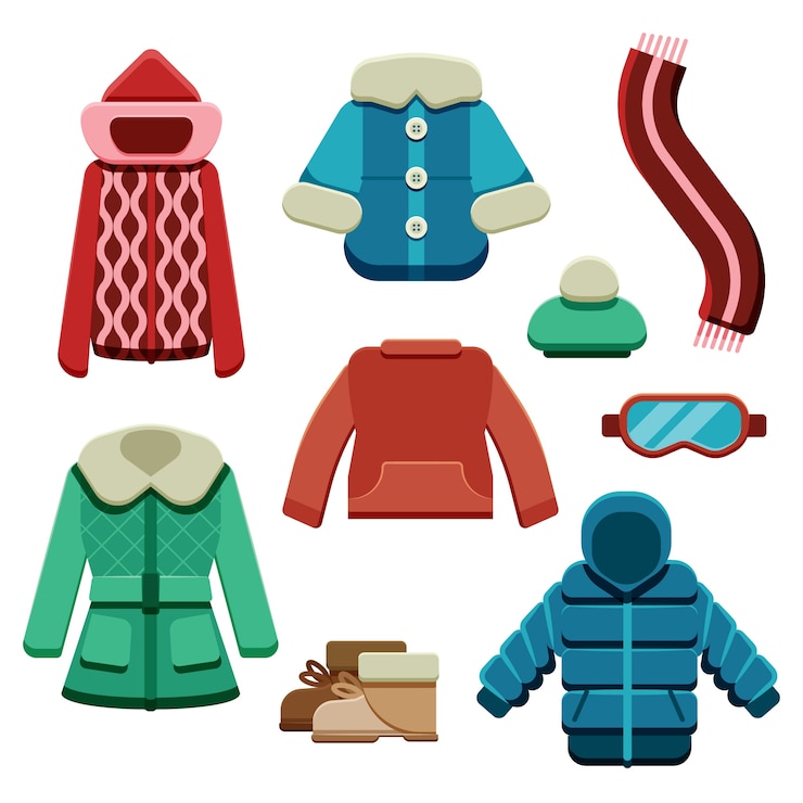 Vector Gratis flat winter clothes & essentials