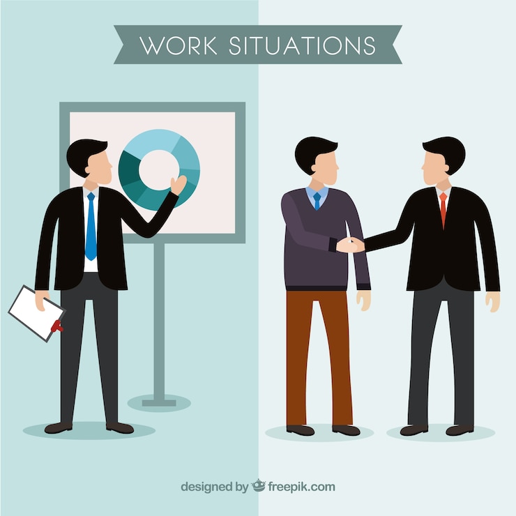 Vector Gratis flat work situation