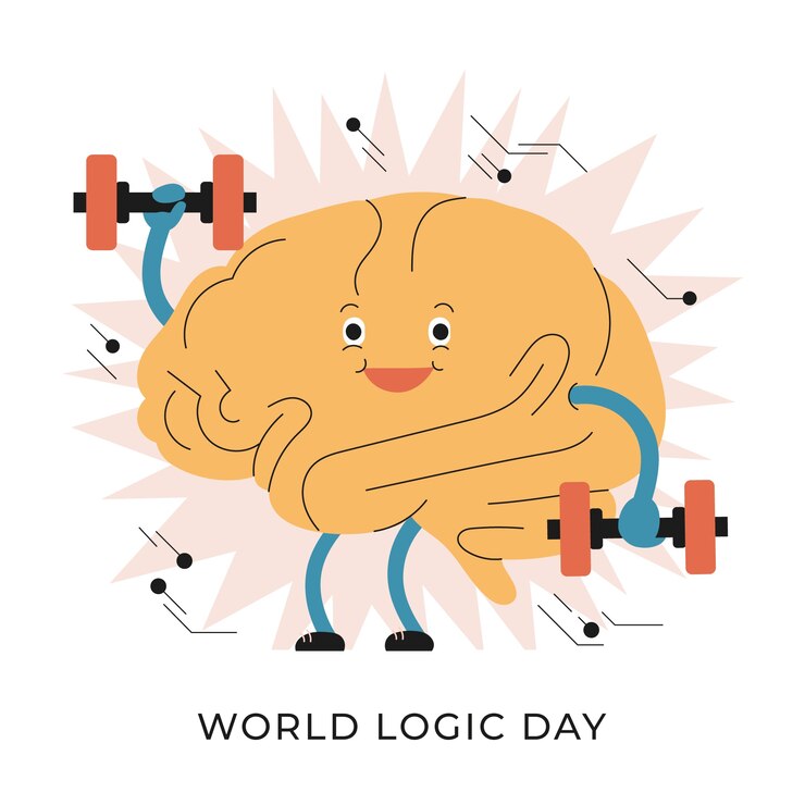 Vector Gratis flat world logic day illustration