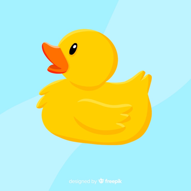Vector Gratis flat yellow rubber duck on water