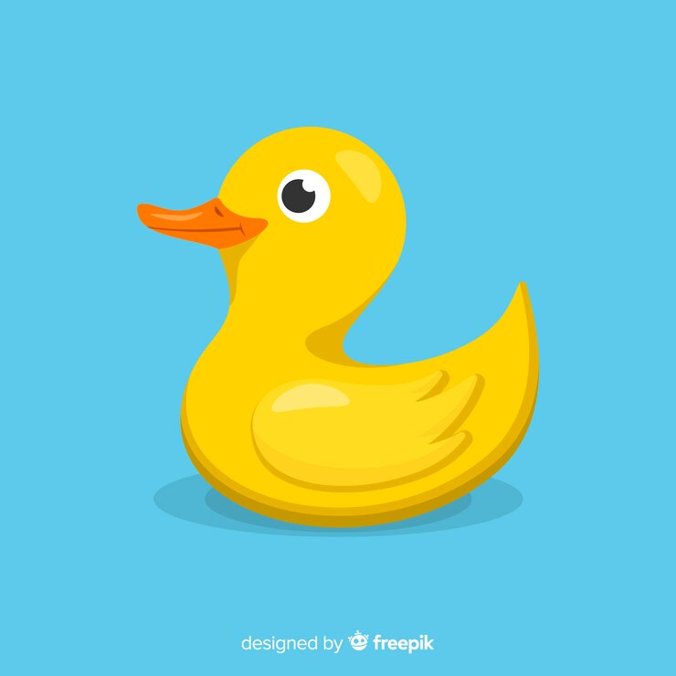 Vector Gratis  flat yellow rubber duck with water