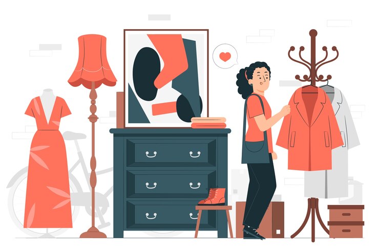 Vector Gratis flea market concept illustration