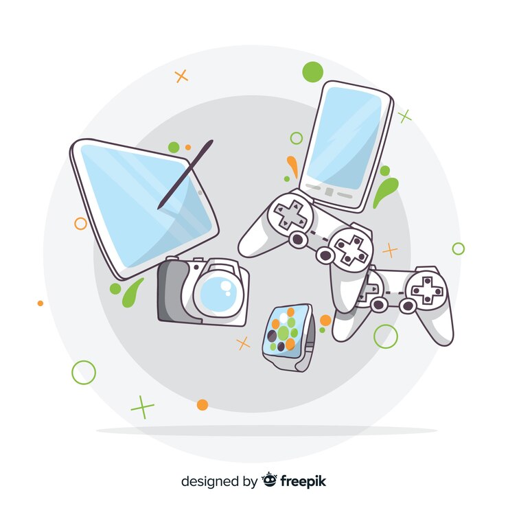 Vector Gratis floating devices background