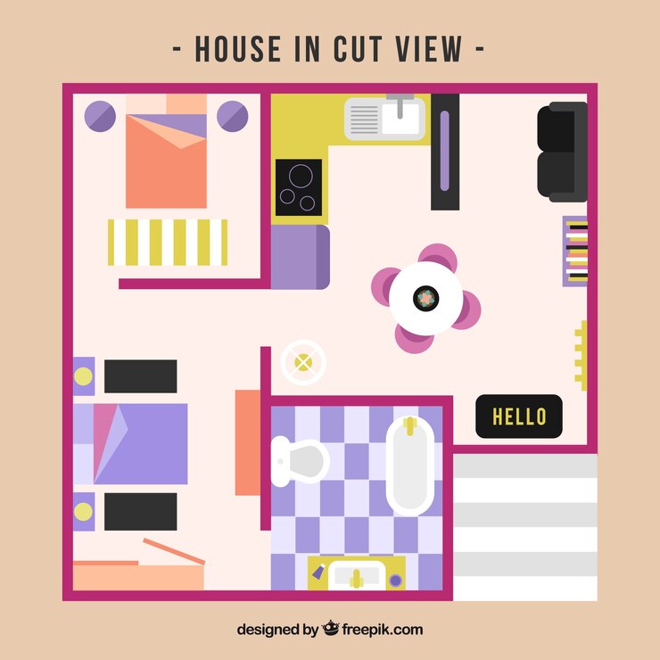 Vector Gratis floor plant in flat design