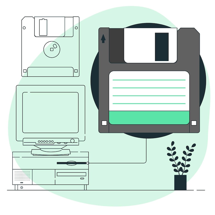 Vector Gratis floppy disk concept illustration